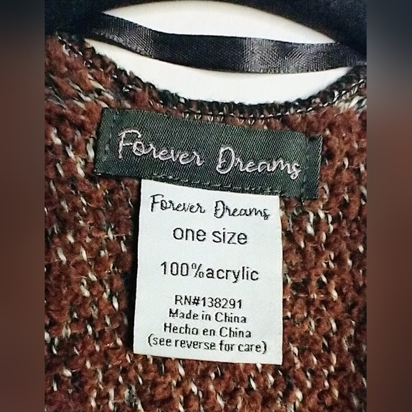 Forever Dreams Over Size Fringe Scarf Wrap Poncho - Picture 6 of 7